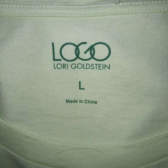 NWOT LOGO BY LORI GOLDSTEIN Womens L Feminine Lace 3/4 Sleeve Green Top A213682 - Picture 7 of 9